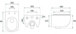Cuvette Wc Suspendue Rea Carlo Mini Tornado NF Gold Edge