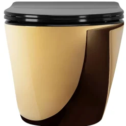 Cuvette WC suspendue REA Carlo Mini Flat Gold/Black