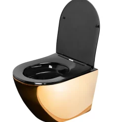 Cuvette WC suspendue REA Carlo Mini Flat Gold/Black