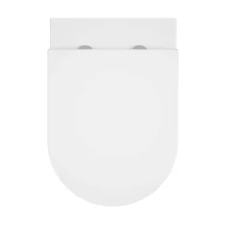 Cuvette WC suspendue sans bride avec abattant déclipsable et frein de chute, sortie horizontale, blanc, effet Vortex, GoodHome Cavally