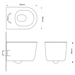 Cuvette WC suspendue sans bride, effet Vortex, GoodHome Luvia