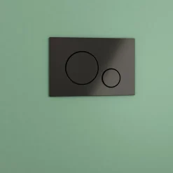 Cuvette WC suspendue sans bride avec abattant déclipsable et frein de chute, sortie horizontale, noir, effet Vortex, GoodHome Cavally