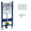Delta Pack bati-support Geberit Duofix 112cm + plaque de commande blanche Delta01 + fixations murales (111.154.11.2)