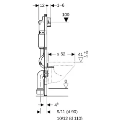 Delta Pack WC Bâti support Duofix 112 cm + WC SAT Tornado sans bride + Abattant SoftClose + Plaque blanche (TORNADOGEB3)