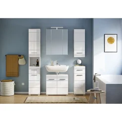 Demi colonne de salle de bain Blanc laqué KLEANKIN