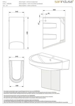 Demi Colonne pour lavabo SANINDUSA UrbY blanche compatible avec lavabo UrbY