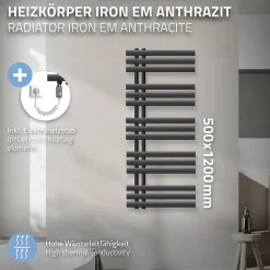 Design Radiateur sèche-serviettes Iron EM Electric 1200W