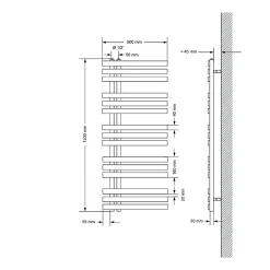 Design Radiateur sèche-serviettes Iron EM Electric 1200W