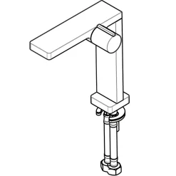 Design Robinet de lavabo - Robinet de Salle de bain NT3220C - Bec haut - Robinet chromé