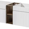 Double meuble sous vasque ICONIC blanc 140 cm avec l'etension chêne Santa Fe