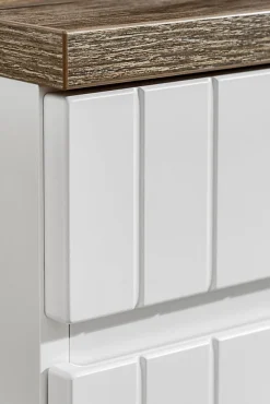 Double meuble sous vasque ICONIC blanc 140 cm avec l'etension chêne Santa Fe