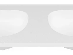 Double vasque à encastrer en résine effet pierre - Blanc - L120 x l46 cm - ATIWA