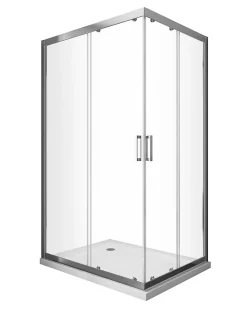 Douche de 6 mm angulaire rectangulaire avec profil chromé- 80 x 120