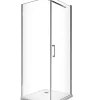 Douche de 8 mm avec porte à battant et paroi fixe lateraleH.200 -77-79 porte x 68,5-70,5 fixe
