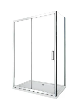 Douche de 6 mm avec un paroi fixe laterale et une porte coulissante - 62,5-65 fixe x 115-120 coulissante