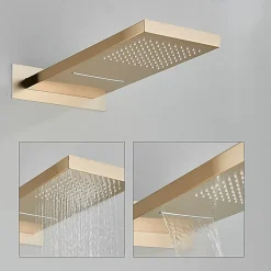 Douche Luxe Encastrée dorée en laiton