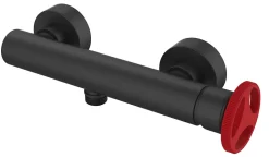 Douche Mitigeur Lavabo Robinet D'evier Finition Noire Poignee Rouge Industriel
