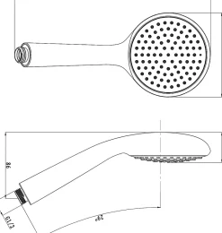 Douchette 1 jet chromé/blanc GoodHome Cavally