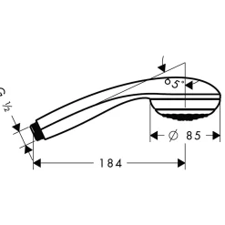 Douchette 1 jet chromée Hansgrohe Crometta 85