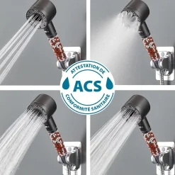 Douchette 5 jets argent Pure Shower Eco