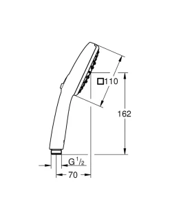 Douchette 3 jets chome, Grohe Vitalio Comfort