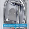 Douchette 2 jets chromée pour robinet de lavabo et évier, MTK Mouss-O Jet