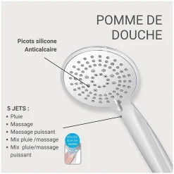 Douchette chromée 5 jets OLYNA