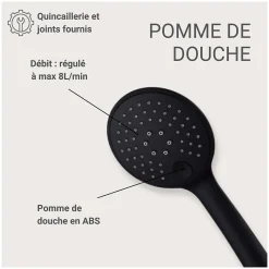 Douchette ronde ABS 3 jets NAYA