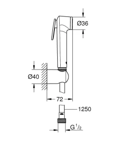 Douchette WC chromé Vitalio Trigger Spray 30 Grohe