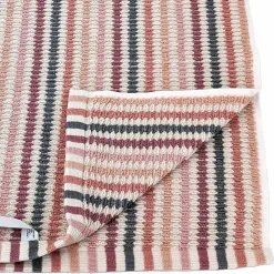 Drap de bain à rayures pur coton 100x150 cm collection BREEZE rose