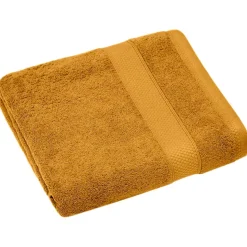 Drap de bain coton 550g/m2 95x140 cm collection NAÏA jaune Curry