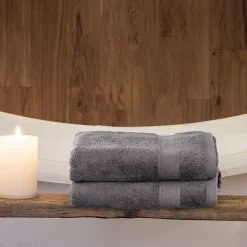 Drap de bain coton 550g/m2 95x140 cm NAÏA gris Ardoise