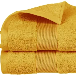 Drap de bain Essentiel - coton 450 gr/m² - jaune moutarde 100x150 cm - Atmosphera