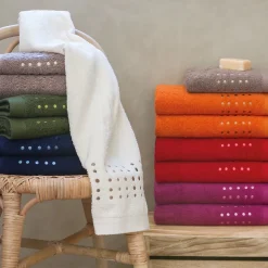 Drap de bain 100x150 cm coton 550g/m2 PURE POINTS Violet Prune