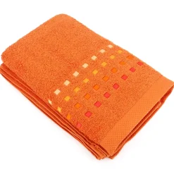 Drap de bain 100x150 cm coton 550g/m2 PURE PRIMAVERA Orange Butane