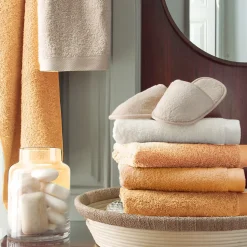 Drap de bain 100x150 cm coton peigné ALBA vanille