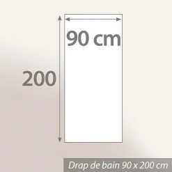 Drap de bain 90x200 cm FICUS Vert 500g/m2 pur coton biologique