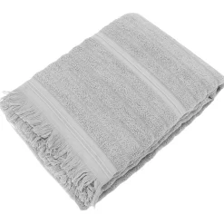 Drap de bain 100x150 cm NATURAL STRIPES gris platine