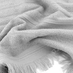 Drap de bain 100x150 cm NATURAL STRIPES gris platine