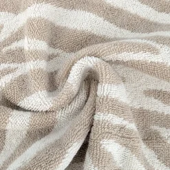 Drap de bain 100x150 cm ZEBRA SOFT pur coton motif zèbre beige
