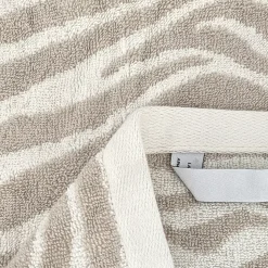 Drap de bain 100x150 cm ZEBRA SOFT pur coton motif zèbre beige
