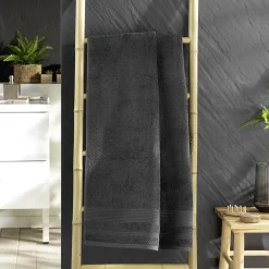 Drap de douche 70 x 130 cm eponge unie tendresse Anthracite