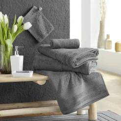 Drap de douche 70 x 130 cm eponge unie tendresse Anthracite