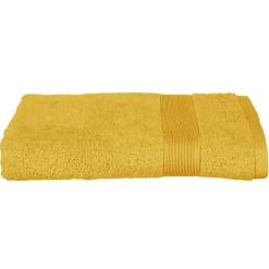 Drap de douche Essentiel - coton 450 gr/m² - jaune moutarde 70x130 cm - Atmosphera