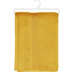 Drap de douche Essentiel - coton 450 gr/m² - jaune moutarde 70x130 cm - Atmosphera