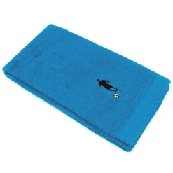 Drap de douche 70x140 cm coton 550g/m2 PURE FOOTBALL Bleu Turquoise