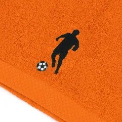 Drap de douche 70x140 cm coton 550g/m2 PURE FOOTBALL Orange Butane