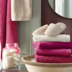 Drap de douche 70x140 cm coton peigné ALBA prune