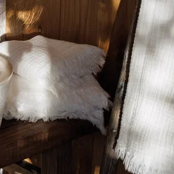 Drap de douche 70x130 cm et serviette 50x90 cm KEA mousseline de coton blanc neige