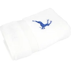 Drap de douche 70x130 cm HIRSH Blanc/Bleu 600g/m2